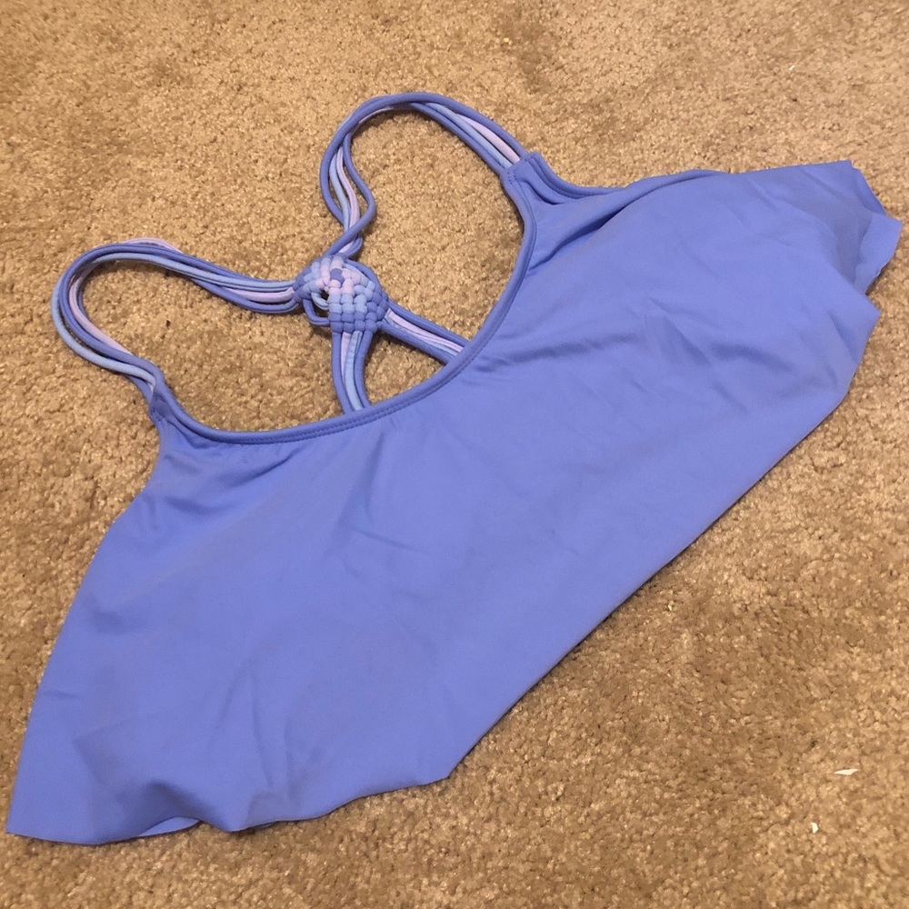 Periwinkle crossed back bathing suit top